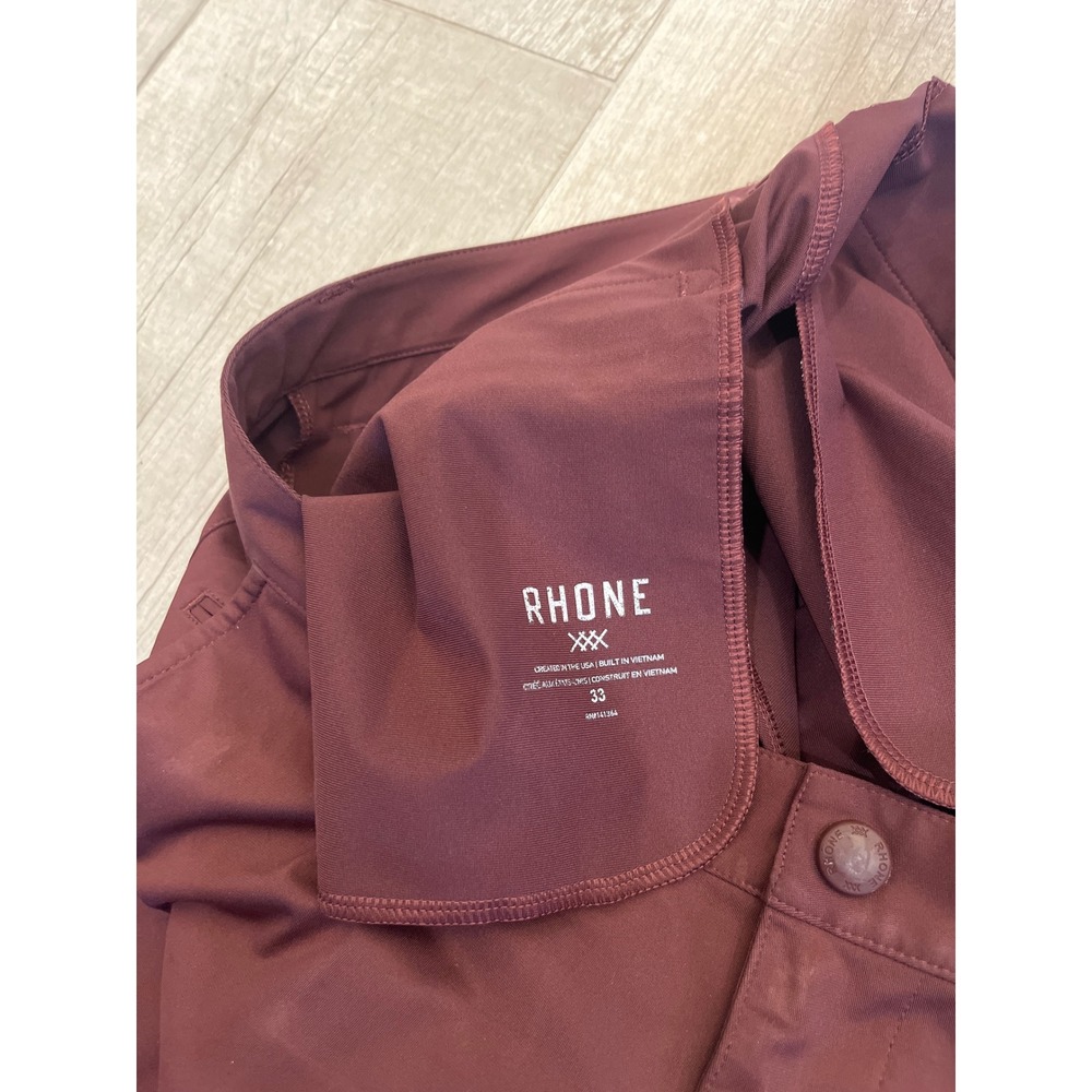 Rhone Commuter Pants Mens 33 Burgundy Slim Fit Flex-Knit Performance Trousers - Picture 4 of 5